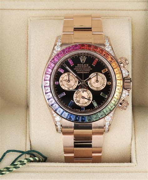 rolex daytona raingold buy online|rolex rainbow 116595.